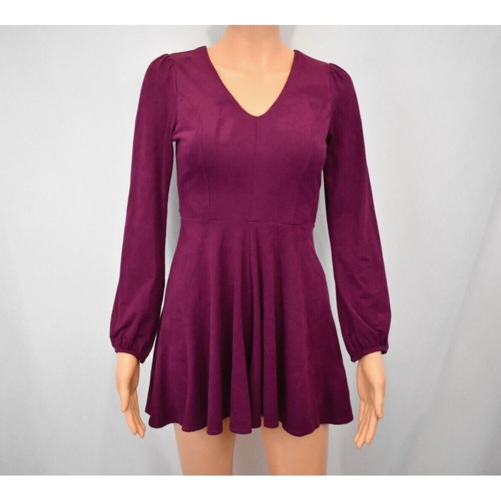 Alter'd State Faux Suede Romper Womens Small Romantic Boho Fairy Balloon Sleeves